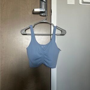 Blue Ruched Tank Top